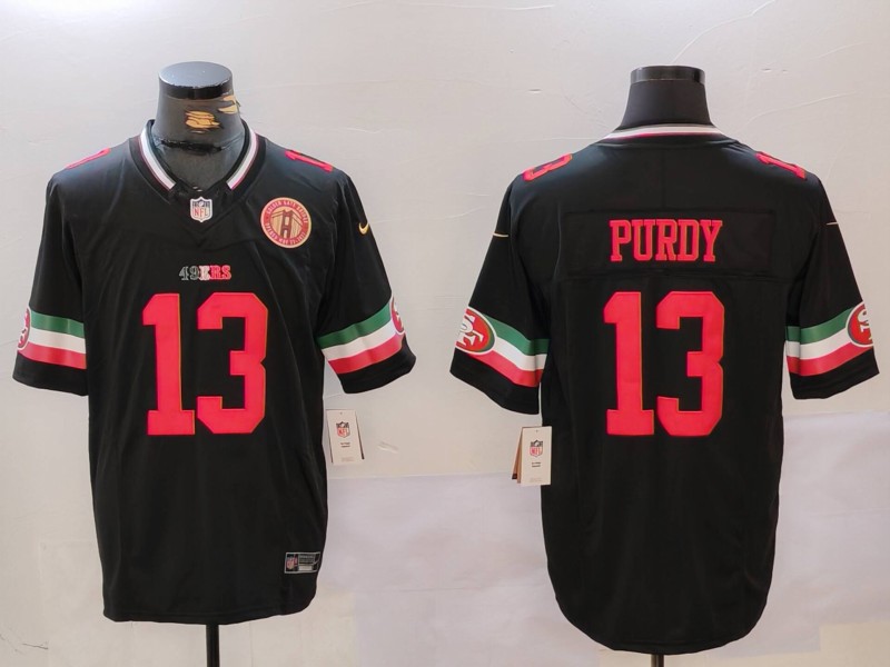 Men's San Francisco 49ers #13 Brock Purdy Black F.U.S.E. Mexico With Gate Bridge Patch Vapor Limited Football Stitched Jersey